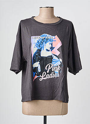 T-shirt sérigraphie manches courtes gris NINE TEES femme