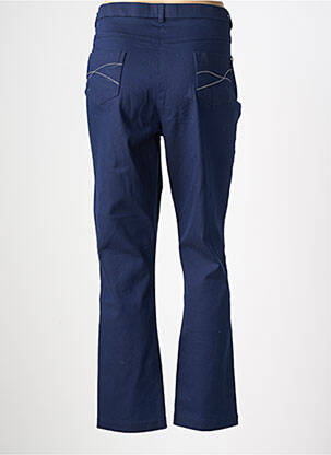 Pantalon slim tissage popeline taille normale bleu CHRISTINE LAURE femme