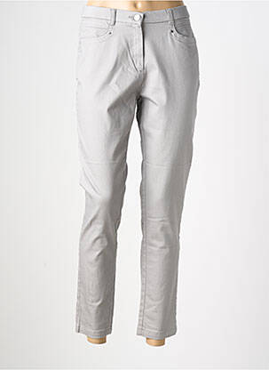 Pantalon 7/8 stretch taille normale gris CHRISTINE LAURE femme
