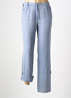 Pantalon droit tissage crêpe taille normale bleu QUATTRO femme