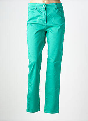 Pantalon slim tissage popeline taille normale vert OLSEN femme