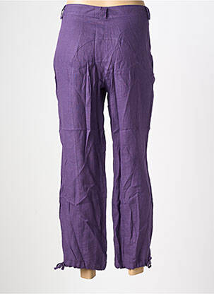 Pantalon 7/8 fermeture zippée sous rabat boutonné taille normale violet QUATTRO femme