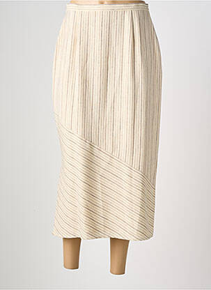 Jupe longue fermeture zippée au dos beige PRUNELLE femme