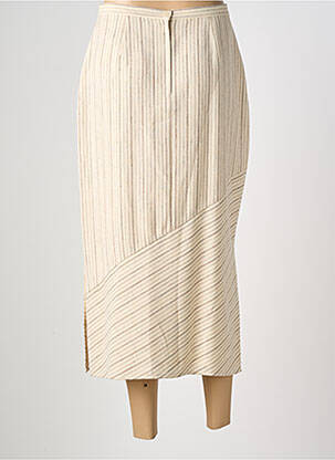 Jupe longue fermeture zippée au dos beige PRUNELLE femme