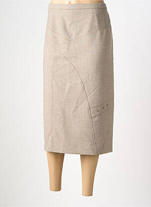 Jupe mi-longue taille à pinces marron PAUPORTÉ femme
