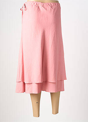 Jupe mi-longue coupe évasée rose PRUNELLE femme