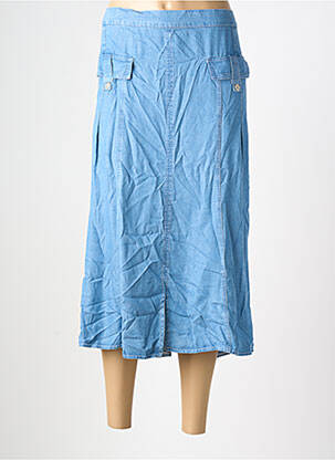 Jupe mi-longue coupe évasée bleu CHRISTINE LAURE femme