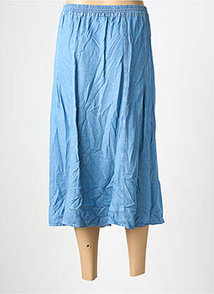 Jupe mi-longue coupe évasée bleu CHRISTINE LAURE femme