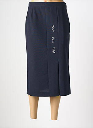 Jupe mi-longue fermeture zip latéral bleu CLAUDIA GIL femme
