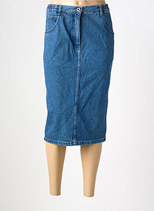Jupe mi-longue stretch bleu CLAUDIA GIL femme
