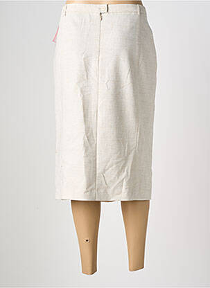 Jupe mi-longue coupe droite beige PAUPORTÉ femme