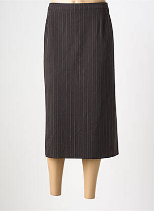 Jupe mi-longue taille à pinces marron CLAUDIA GIL femme