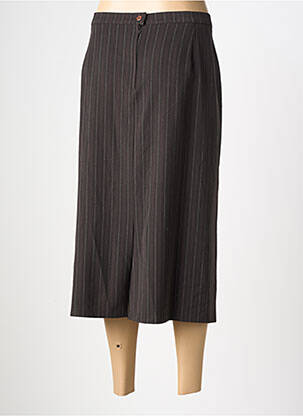 Jupe mi-longue taille à pinces marron CLAUDIA GIL femme