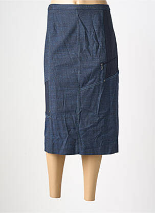 Jupe mi-longue coupe droite bleu PAUPORTÉ femme