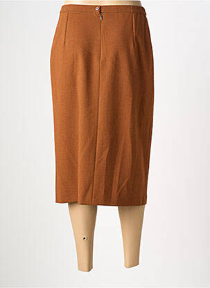 Jupe mi-longue taille à pinces marron JANINE PAUPORTÉ femme