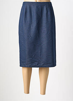 Jupe mi-longue taille à pinces bleu CLAUDIA GIL femme