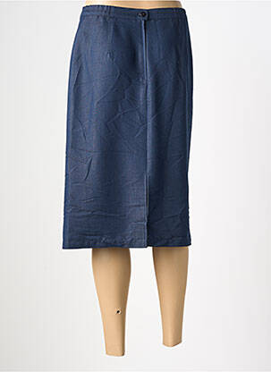 Jupe mi-longue taille à pinces bleu CLAUDIA GIL femme