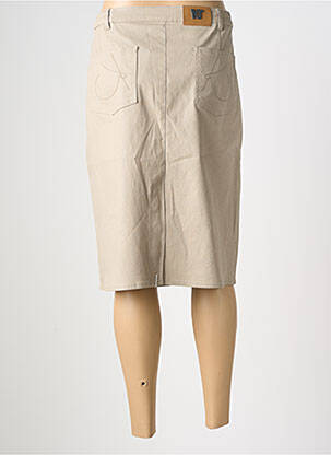 Jupe mi-longue coupe droite beige KARTING femme