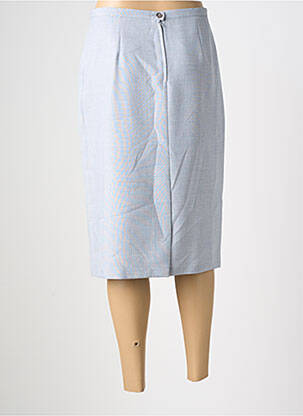 Jupe mi-longue taille à pinces bleu CLAUDIA GIL femme