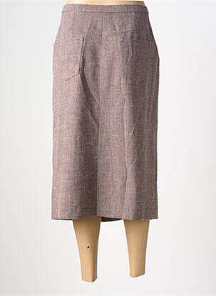 Jupe mi-longue taille à pinces marron PAUPORTÉ femme