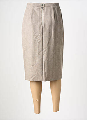Jupe mi-longue taille à pinces beige CLAUDIA GIL femme