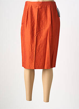 Jupe mi-longue taille à pinces orange JEAN GIRARD femme