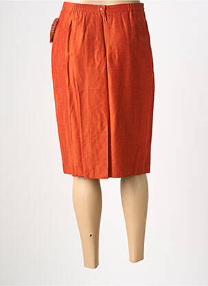 Jupe mi-longue taille à pinces orange JEAN GIRARD femme