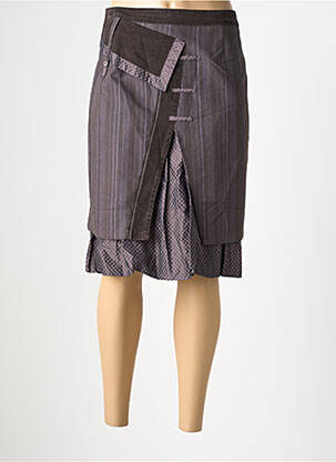 Jupe mi-longue coupe droite violet PAUSE CAFE femme