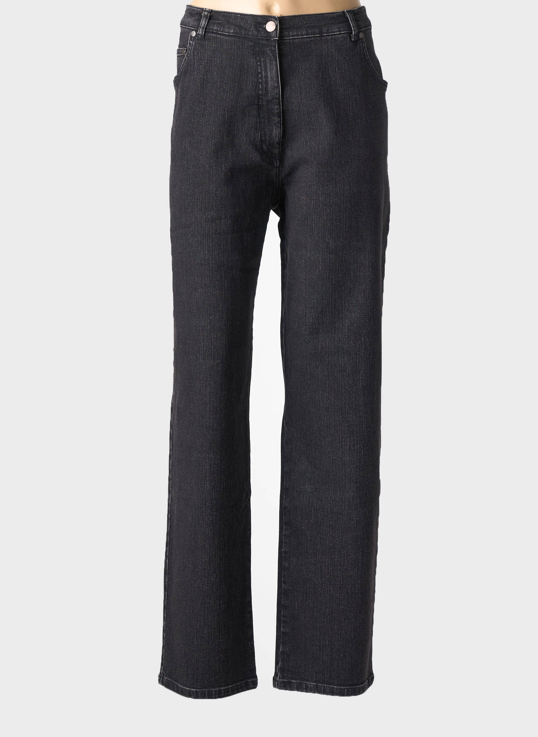 Jeans coupe droite stretch taille normale noir PAUPORTÉ femme