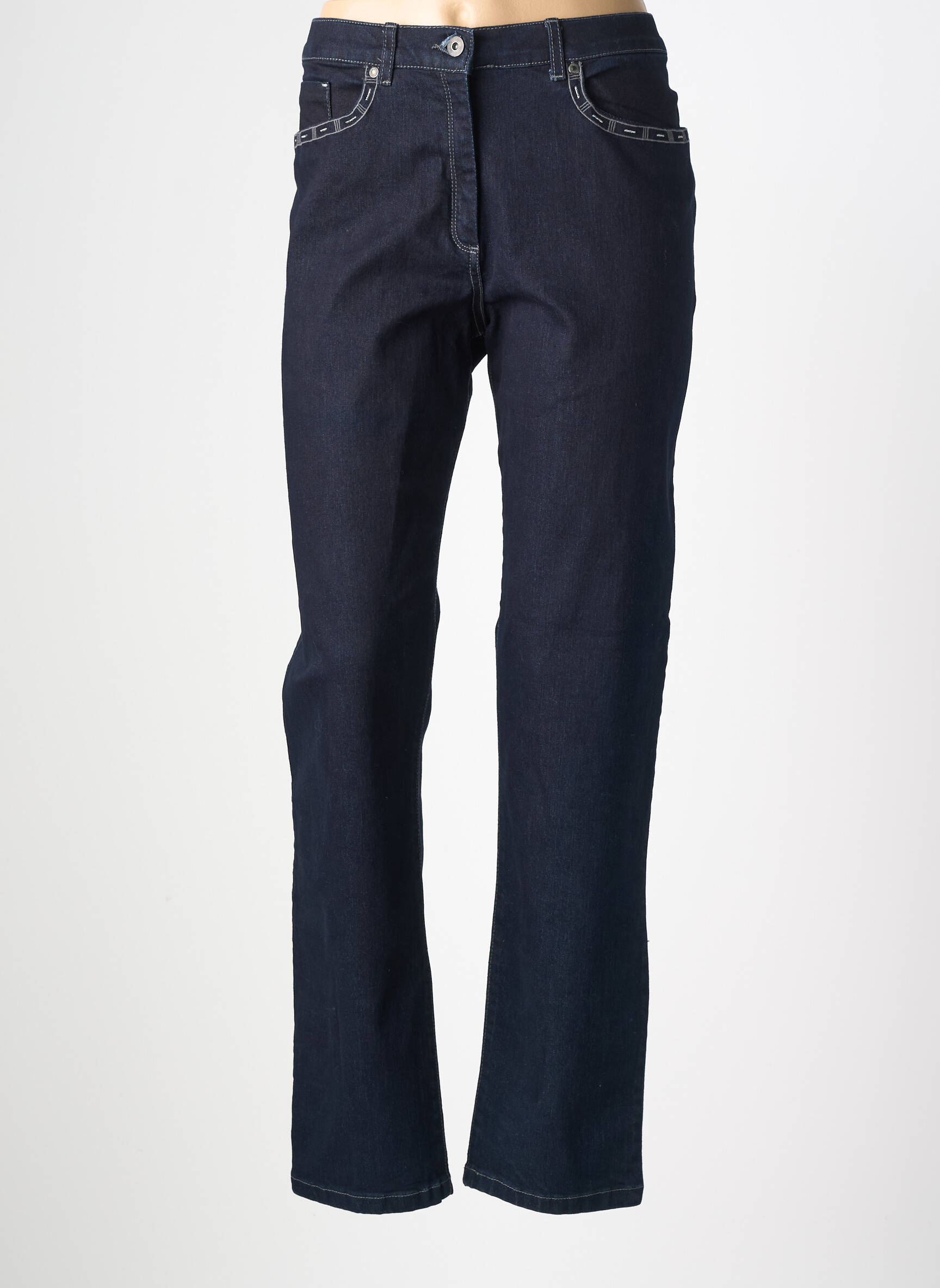 Jeans coupe slim tissage brut taille normale bleu CHRISTINE LAURE femme
