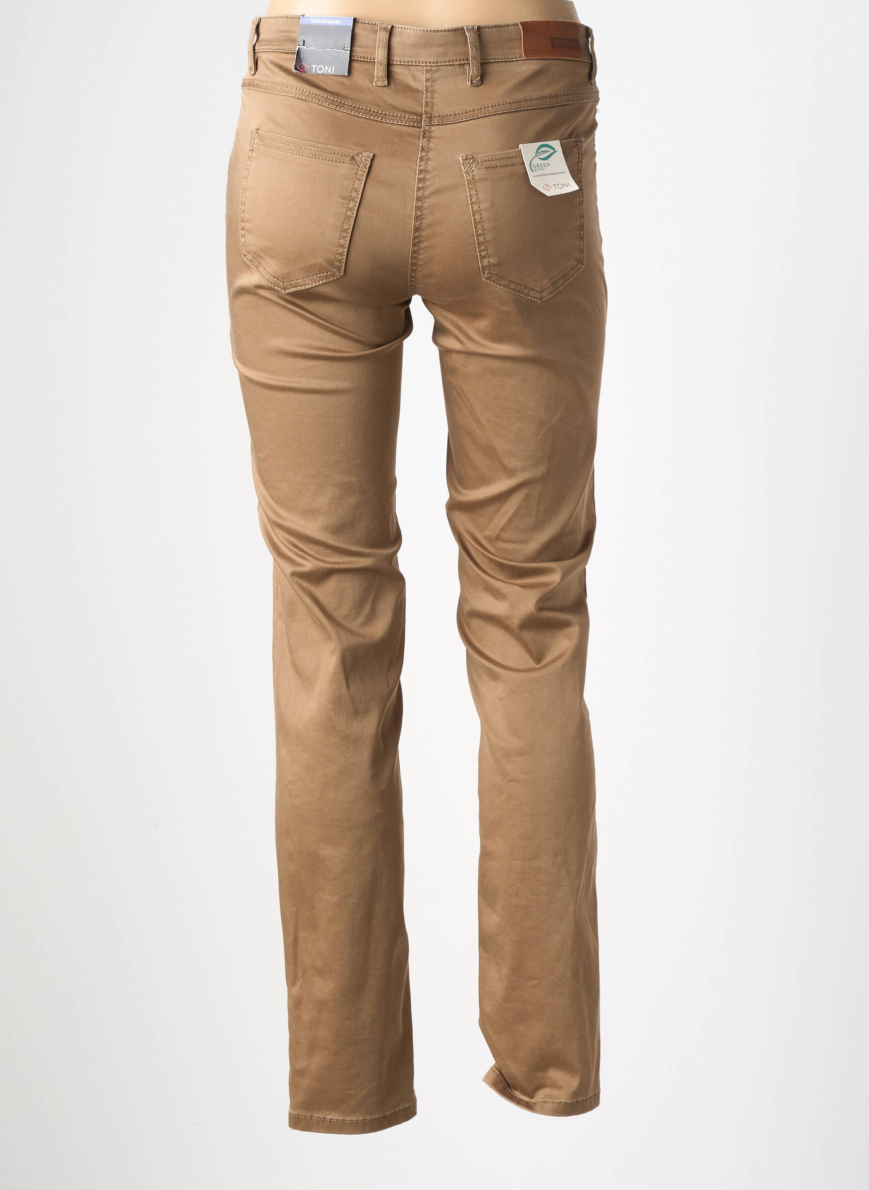 Jeans coupe slim stretch taille normale marron TONI femme