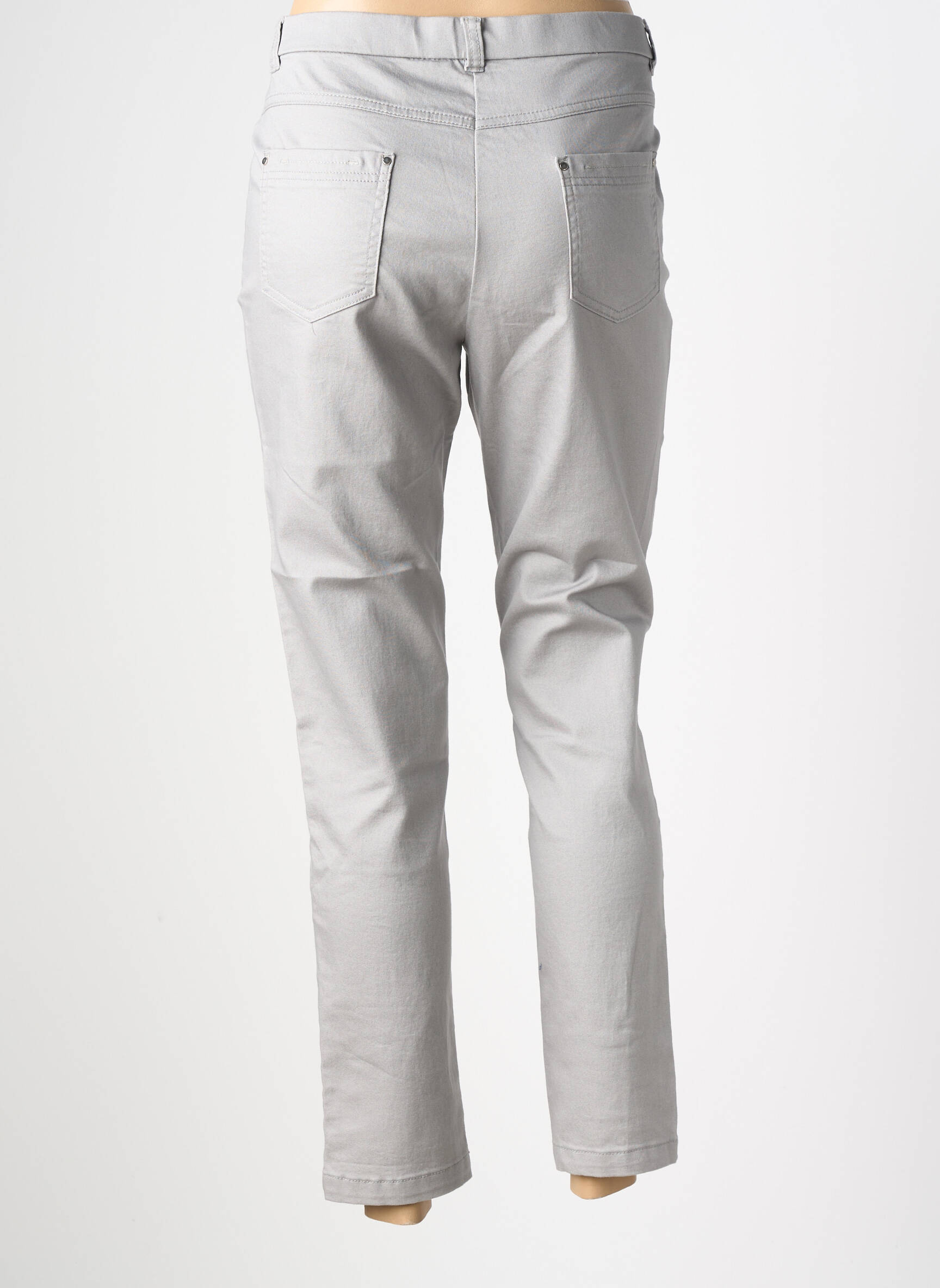 Pantalon 7/8 stretch taille normale gris CHRISTINE LAURE femme