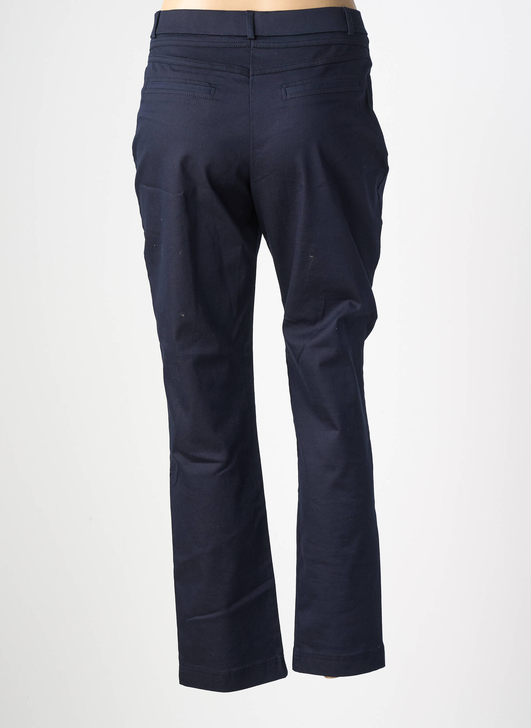 Pantalon slim tissage popeline taille normale bleu CHRISTINE LAURE femme