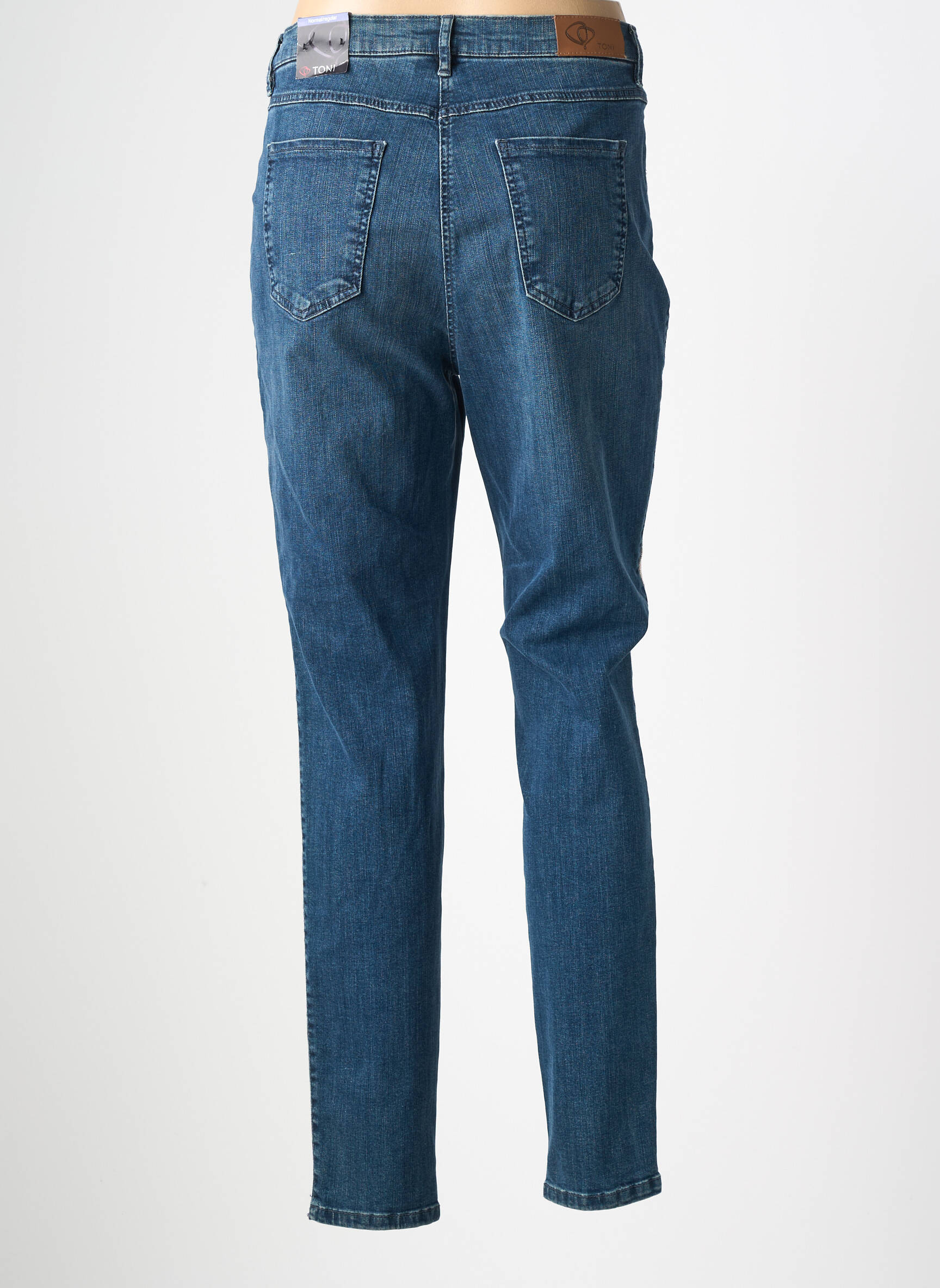 Jeans coupe slim stretch taille normale bleu TONI femme