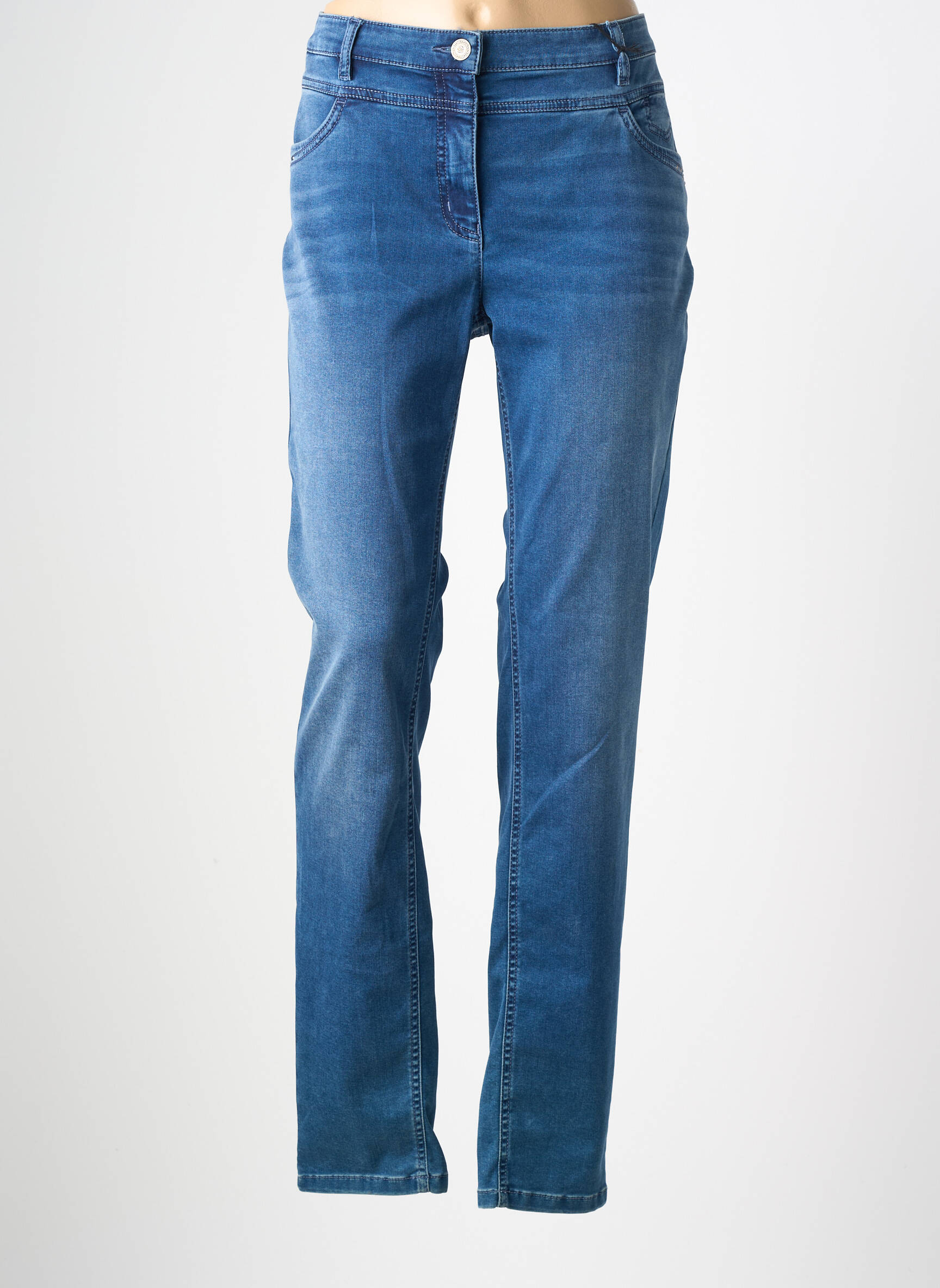 Jeans coupe slim stretch taille normale bleu TONI femme