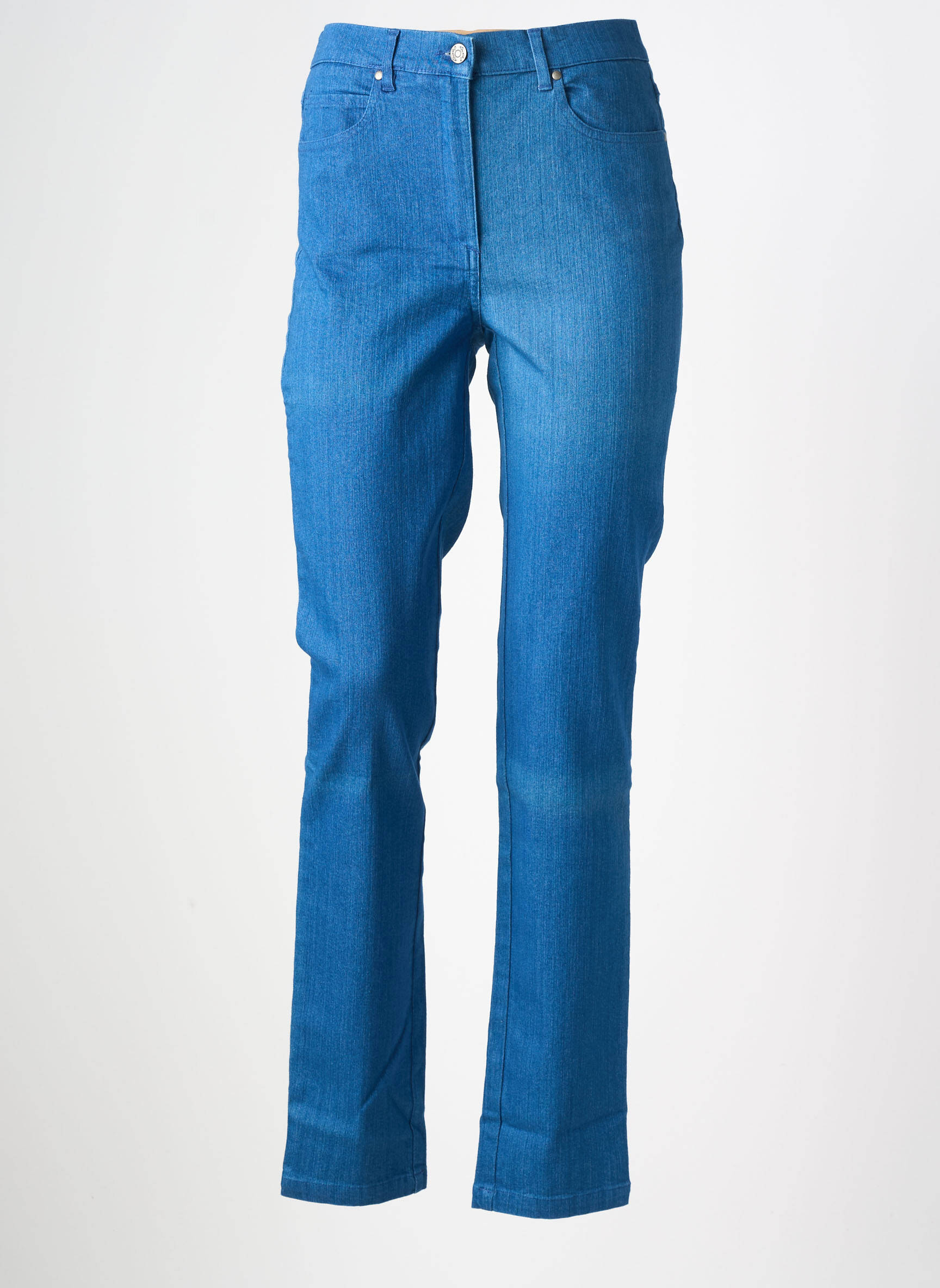 Jeans coupe slim stretch taille haute bleu KARTING femme