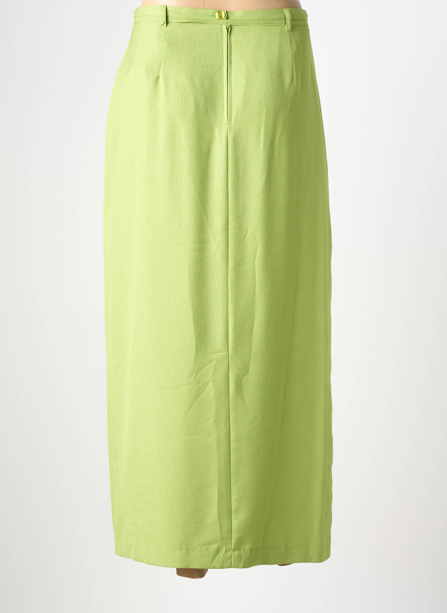 Jupe longue fermeture zippée au dos vert PRUNELLE femme