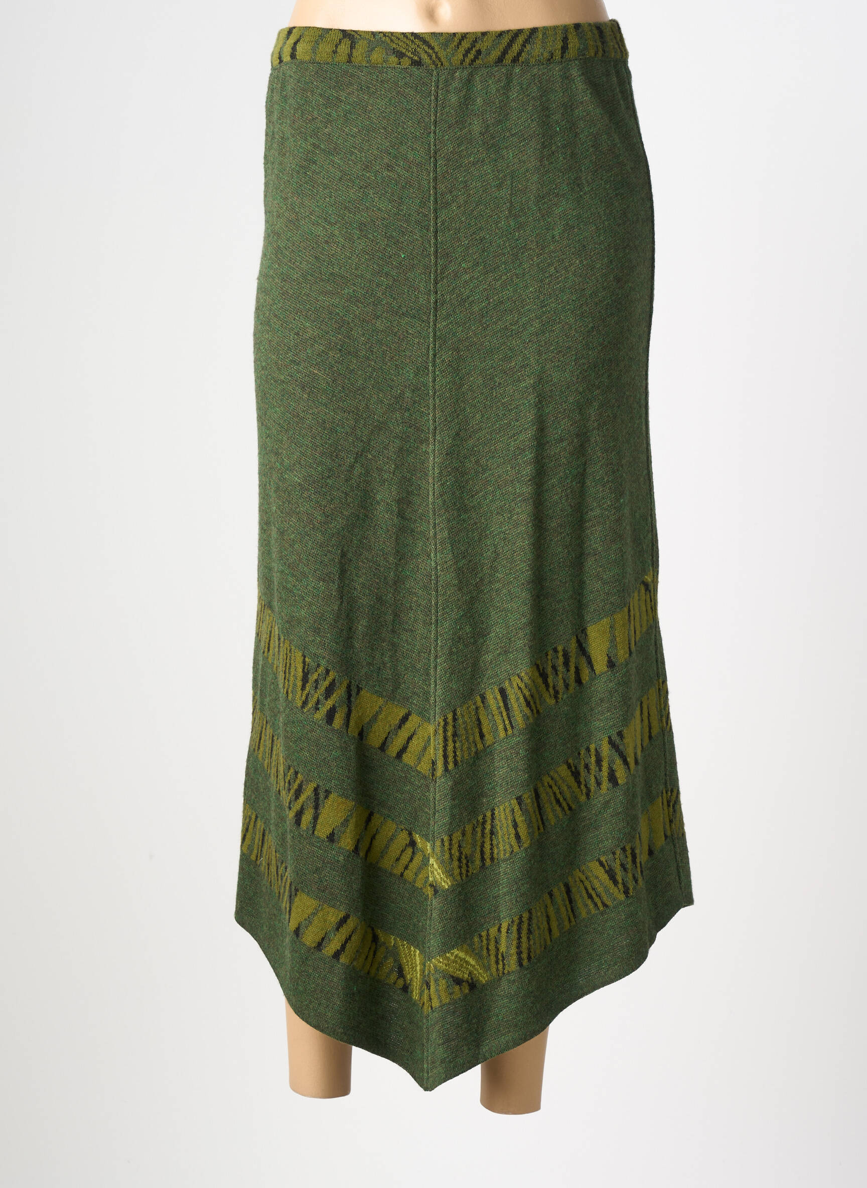 Jupe longue coupe asymétrique vert JEAN GIRARD femme