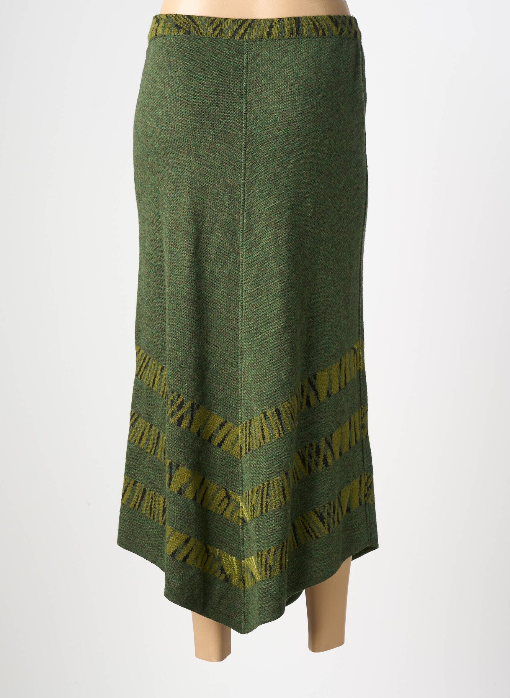 Jupe longue coupe asymétrique vert JEAN GIRARD femme