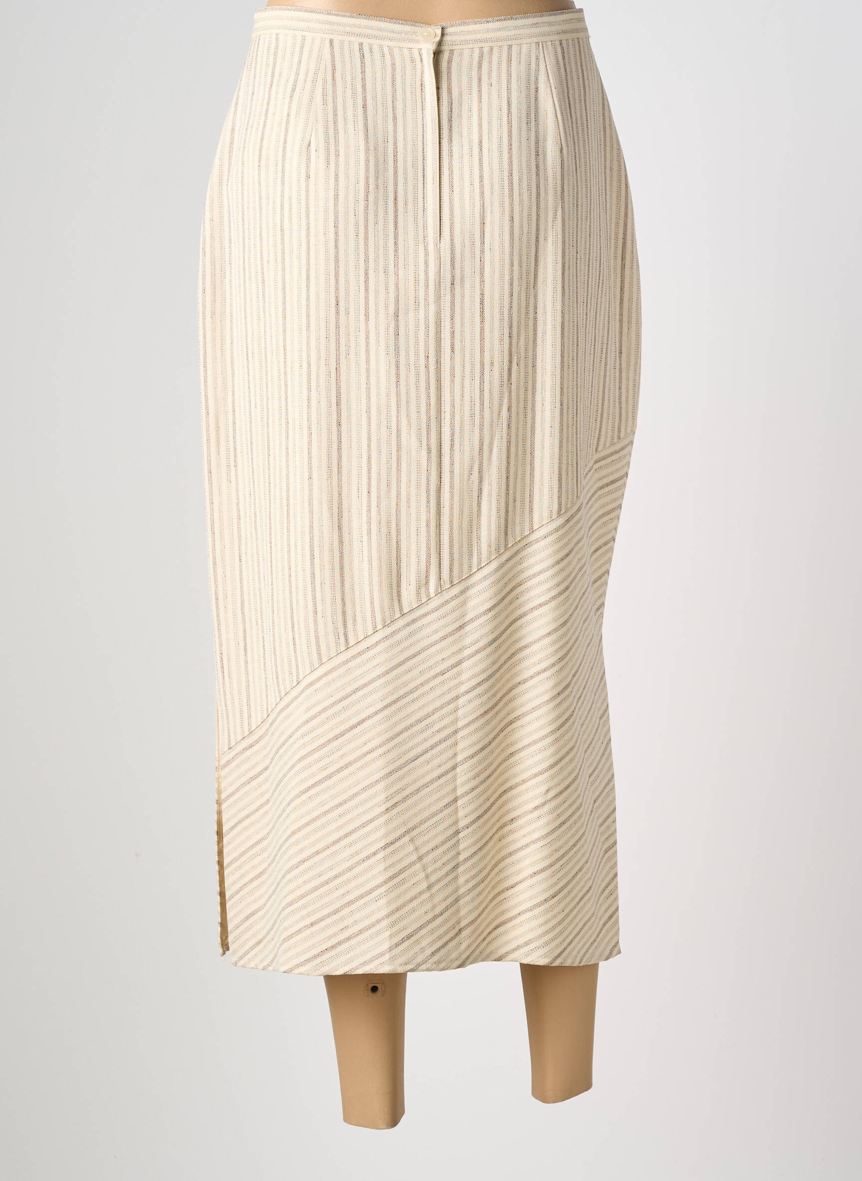 Jupe longue fermeture zippée au dos beige PRUNELLE femme