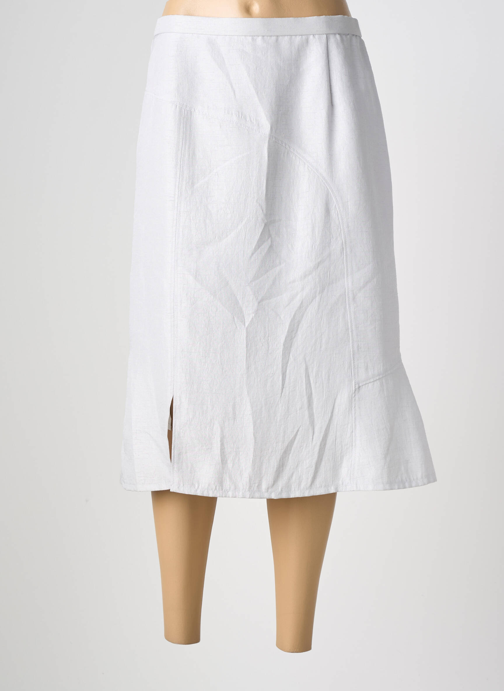 Jupe mi-longue taille à pinces gris PAUPORTÉ femme