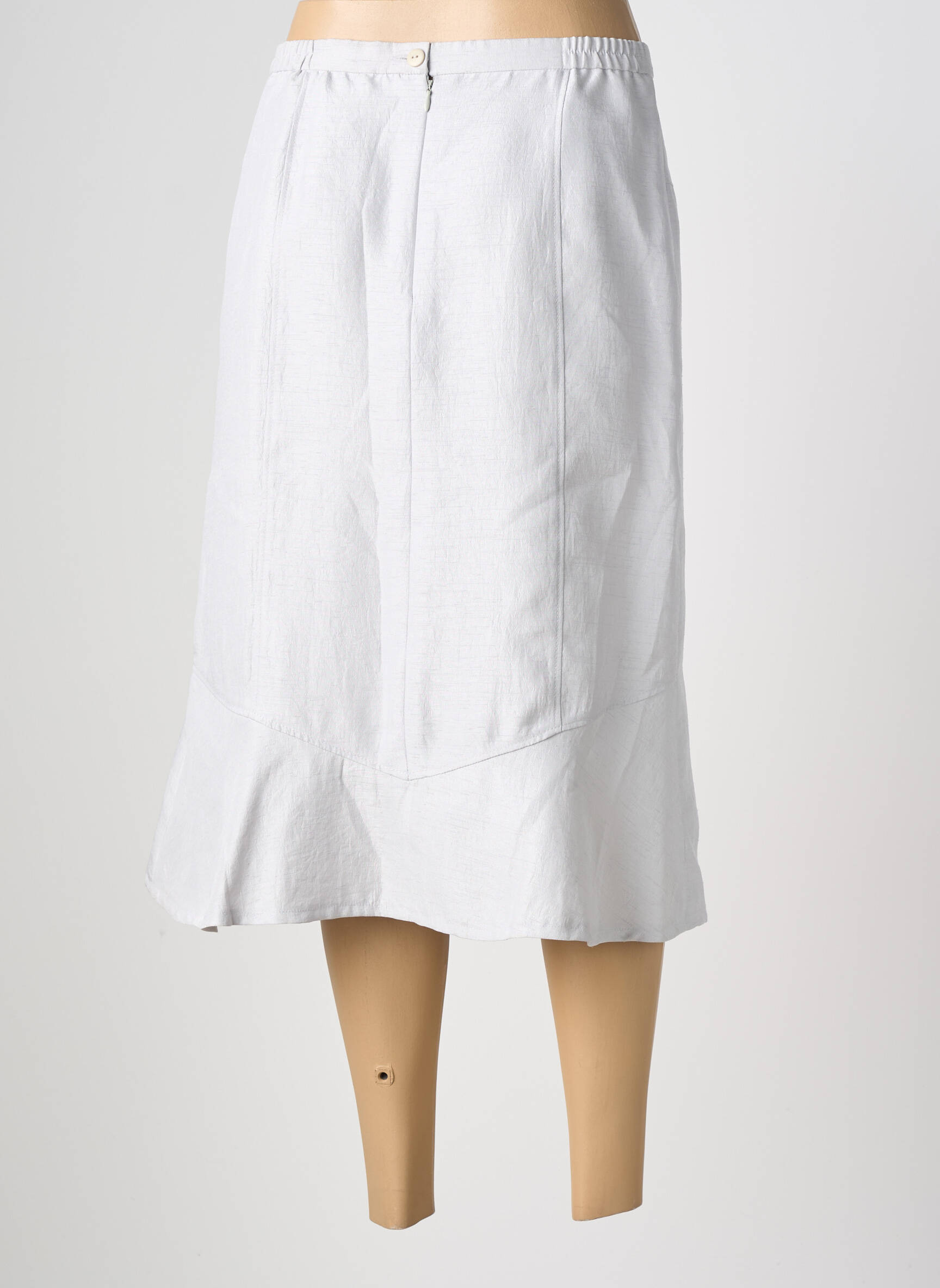 Jupe mi-longue taille à pinces gris PAUPORTÉ femme