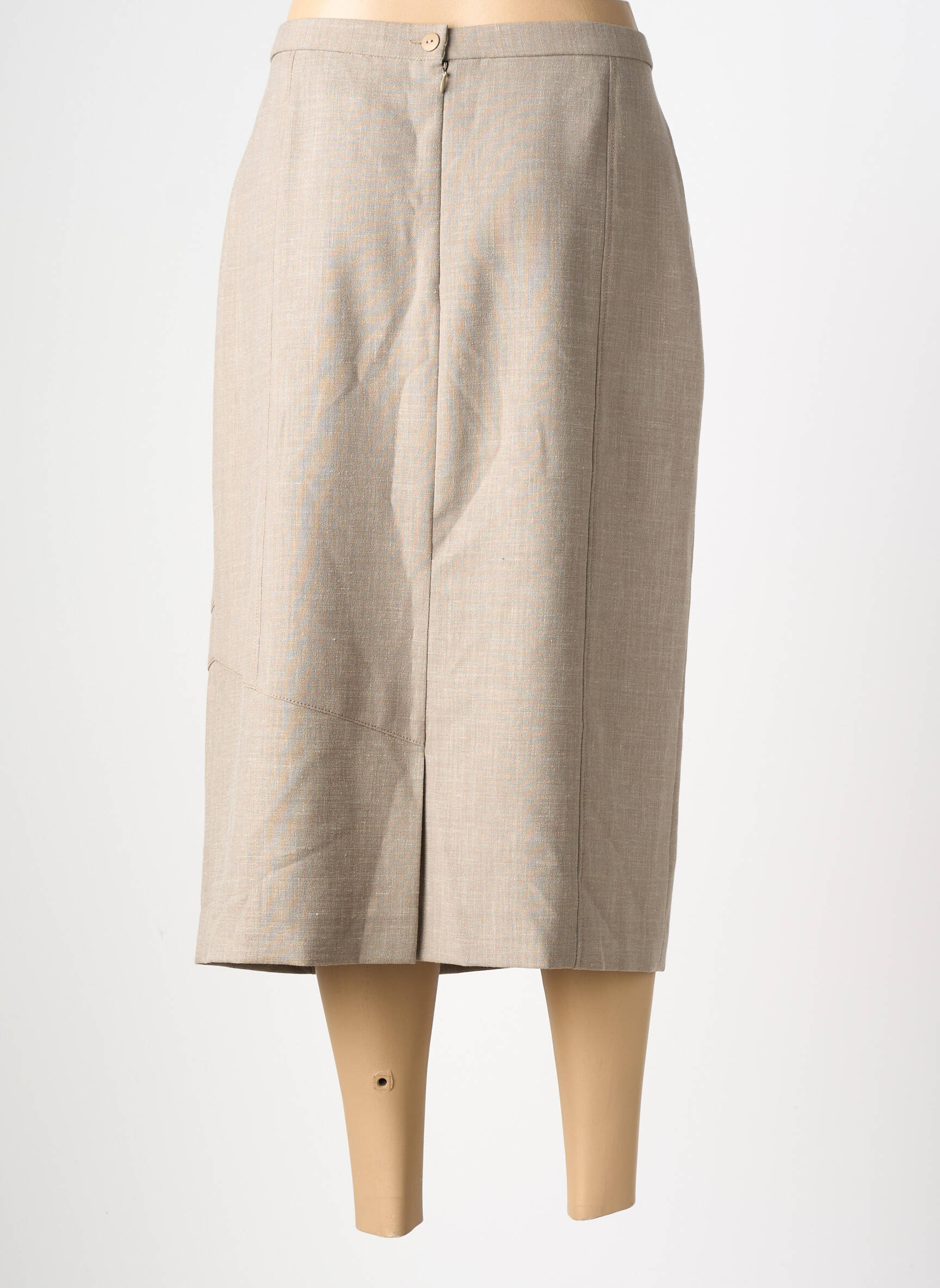 Jupe mi-longue taille à pinces marron PAUPORTÉ femme