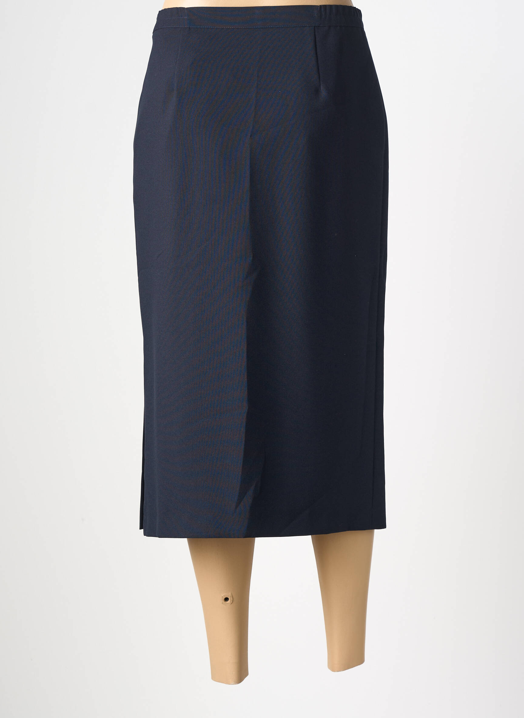 Jupe mi-longue fermeture zip latéral bleu CLAUDIA GIL femme