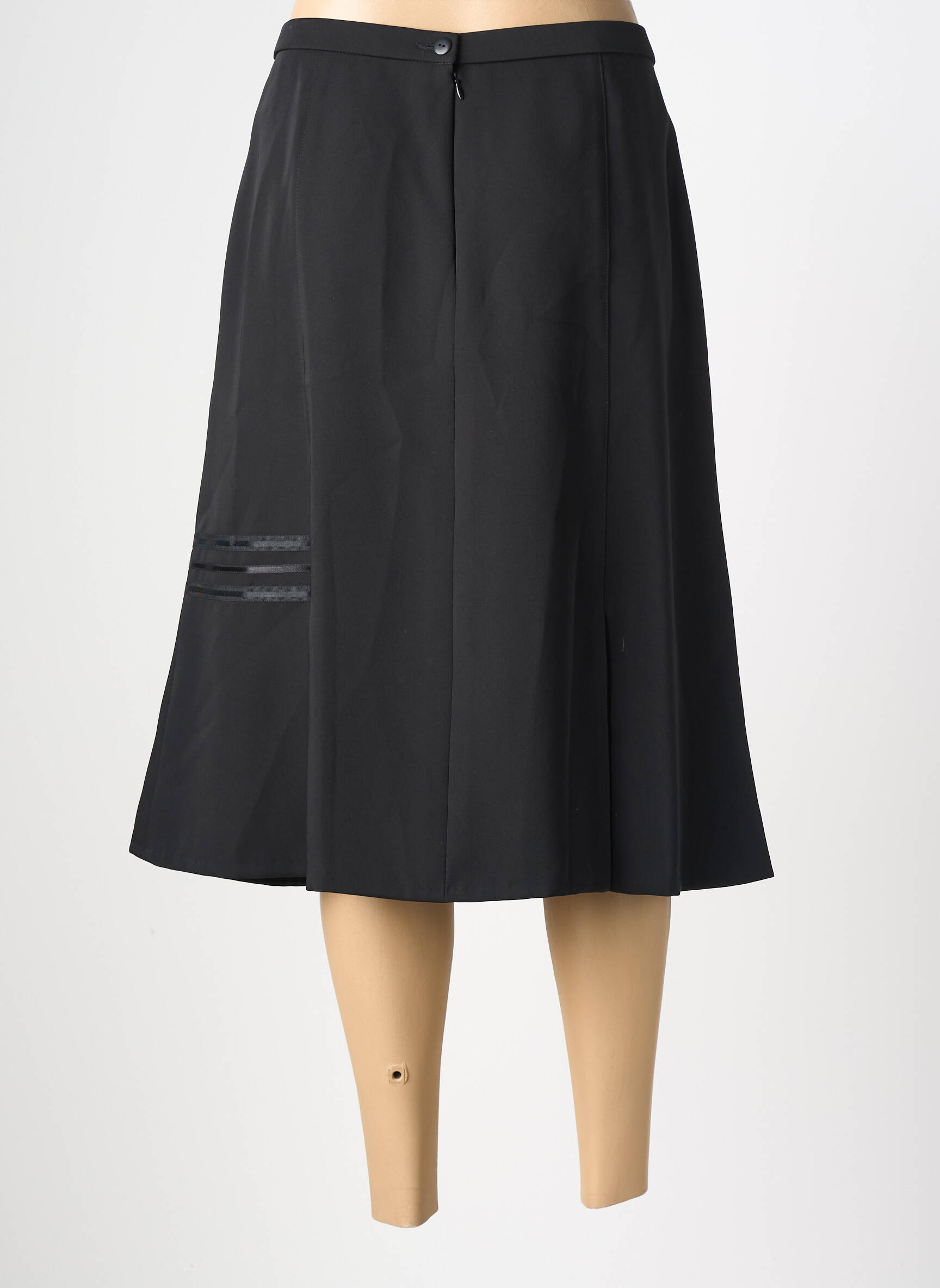 Jupe mi-longue coupe évasée noir PAUPORTÉ femme