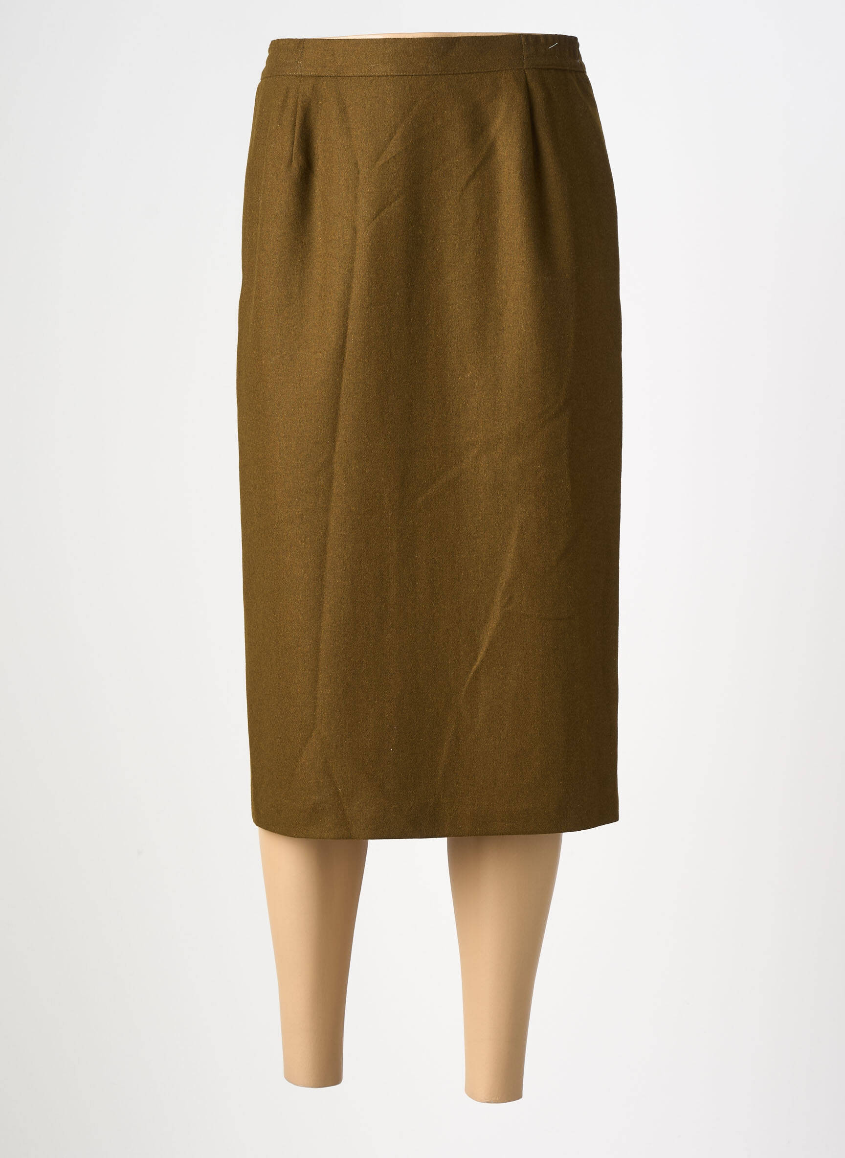 Jupe mi-longue taille à pinces vert CLAUDIA GIL femme