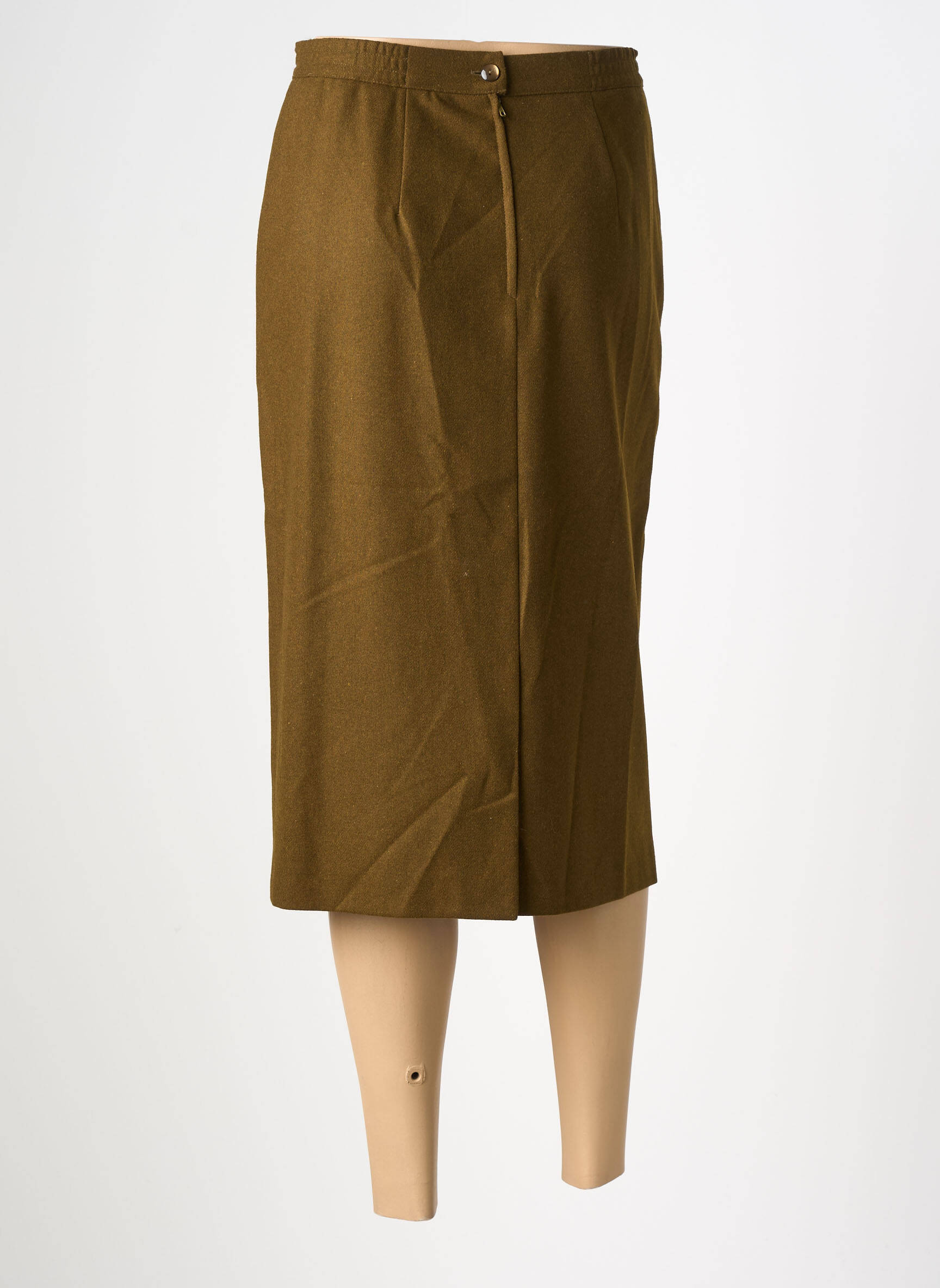 Jupe mi-longue taille à pinces vert CLAUDIA GIL femme