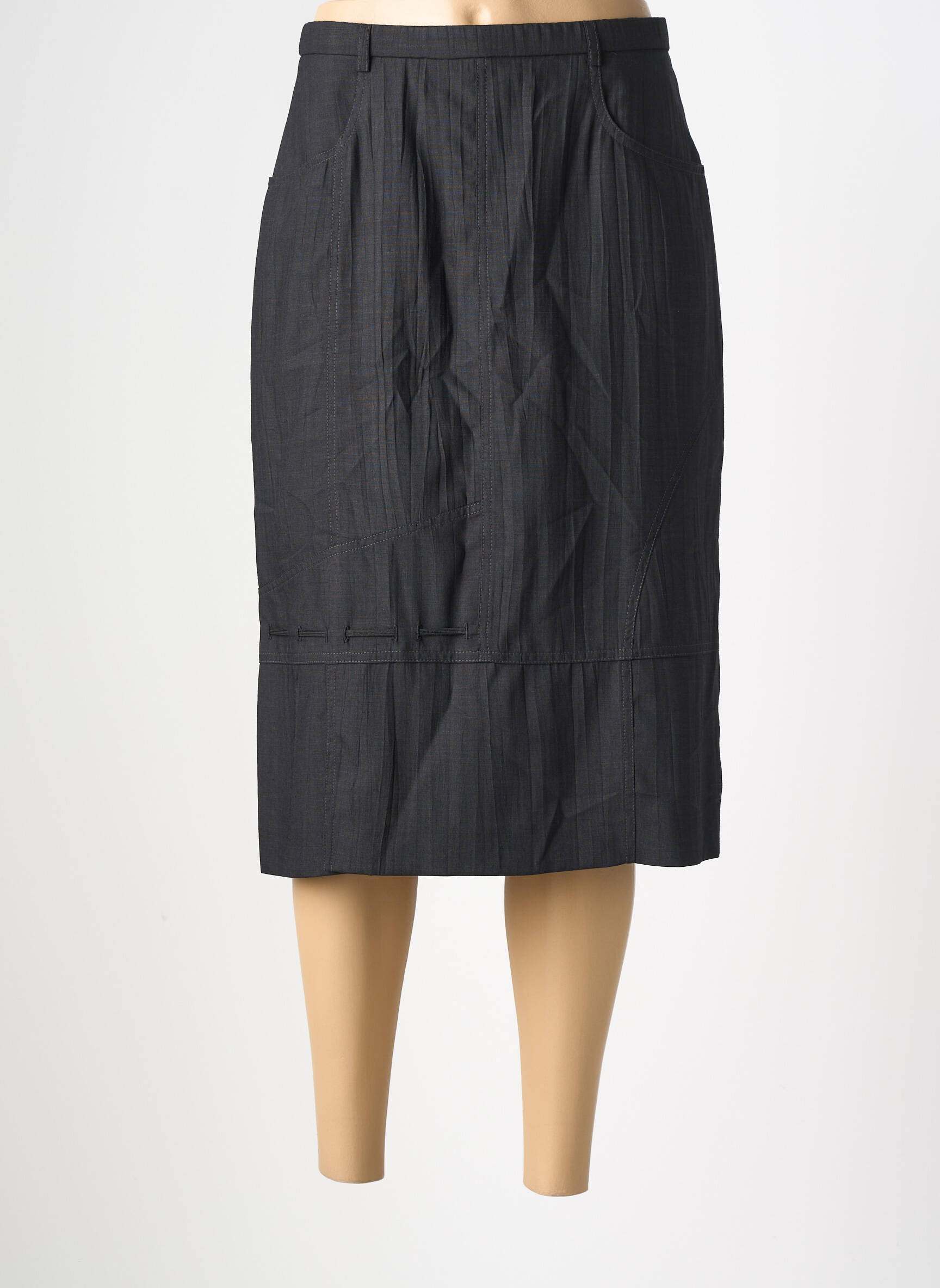 Jupe mi-longue taille à pinces noir PAUPORTÉ femme