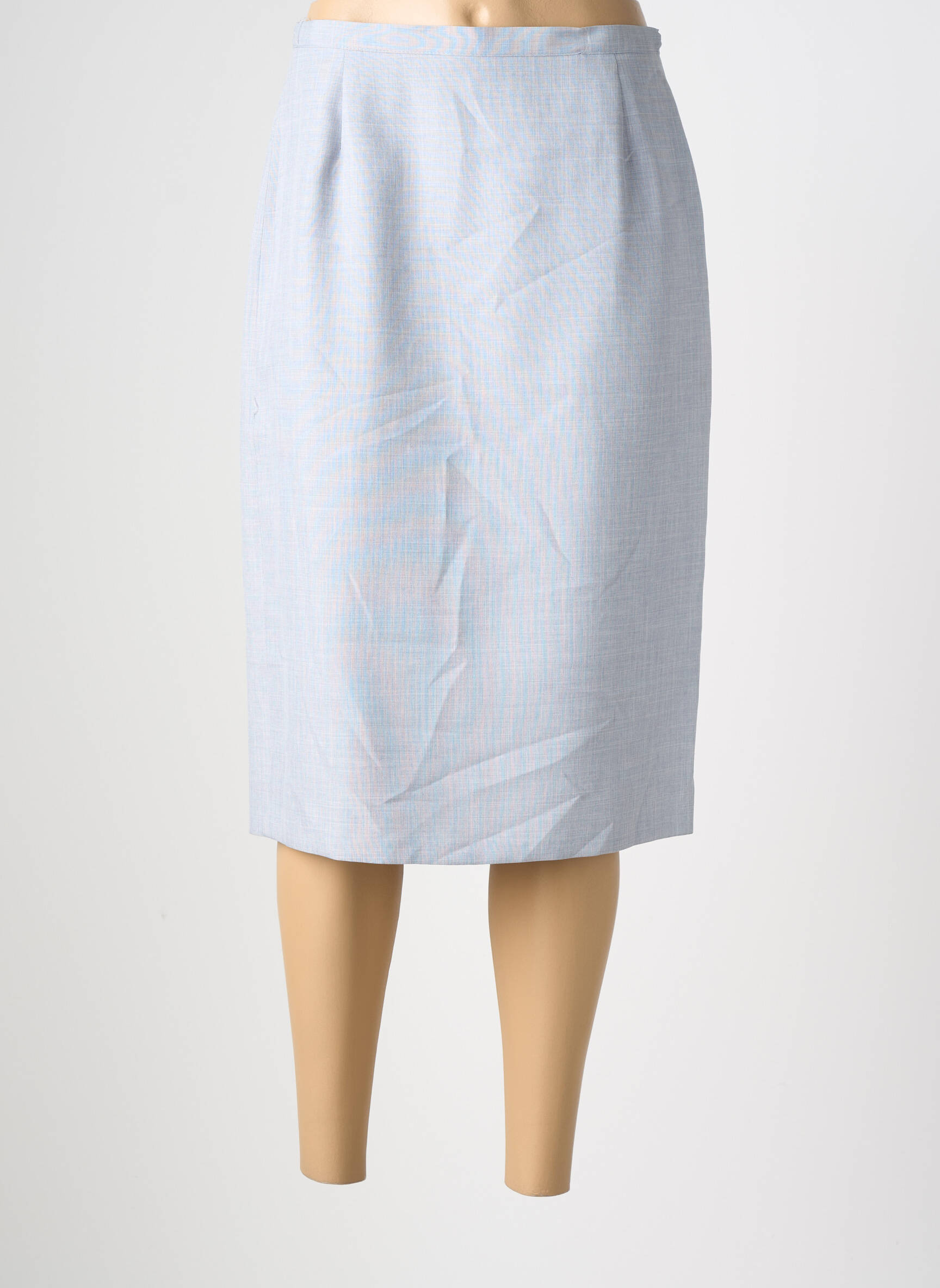 Jupe mi-longue taille à pinces bleu CLAUDIA GIL femme