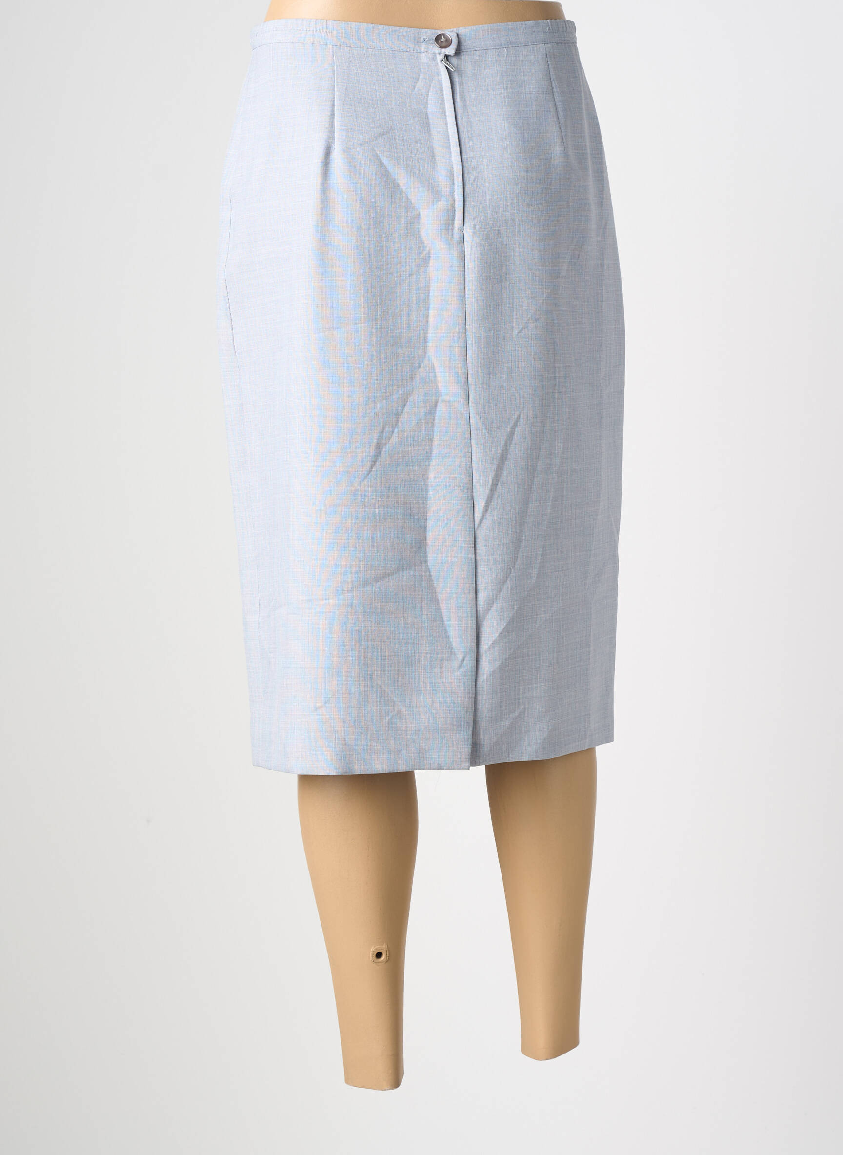 Jupe mi-longue taille à pinces bleu CLAUDIA GIL femme